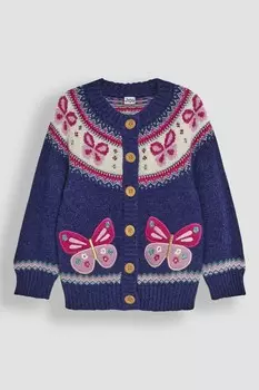 Вязаный кардиган с узором «фэр айл» Jojo Maman Bb, синий