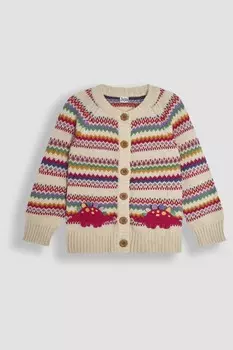 Вязаный кардиган с узором «фэр айл» Jojo Maman Bb, бежевый