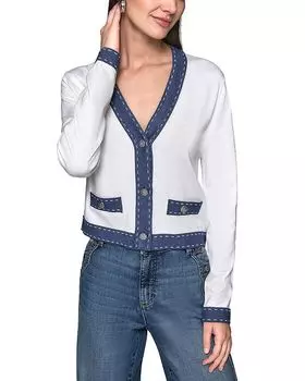 Вязаный кардиган с V-образным вырезом KARL LAGERFELD PARIS, мультиколор