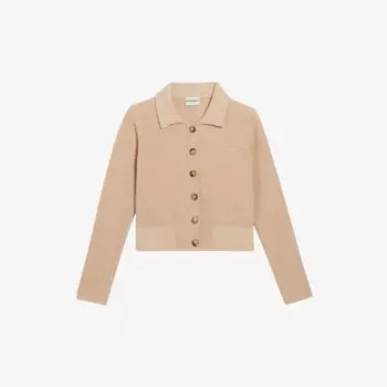 Вязаный кардиган с воротником и длинными рукавами Claudie Pierlot, цвет naturels