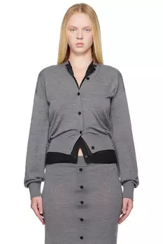 Вязаный кардиган с запахом Alainpaul, серый