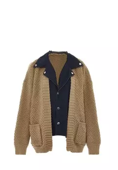 Вязаный кардиган SANIKA Knit Cardigan, темно-бежевый