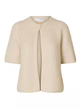 Вязаный кардиган SELECTED FEMME SIA, бежевый