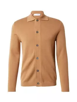 Вязаный кардиган SELECTED HOMME Knit Cardigan SLHTRAY, светло-коричневый