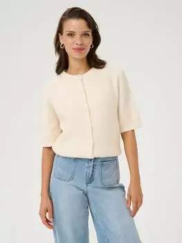 Вязаный кардиган severina с коротким рукавом KAFFE, цвет Chalk