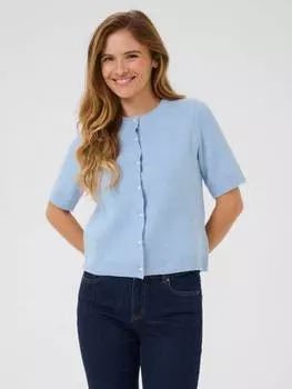 Вязаный кардиган severina с коротким рукавом KAFFE, цвет Soft Chambray