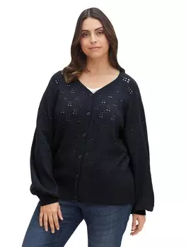 Вязаный кардиган Sheego, ночная синяя