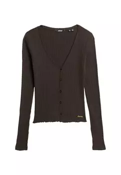 Вязаный кардиган Superdry Essential, коричневый