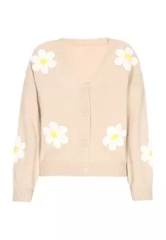 Вязаный кардиган swirly Knit Cardigan, бежевый