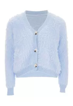 Вязаный кардиган Swirly, светло-синий