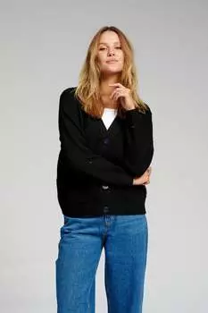 Вязаный кардиган Teeshoppen, черный