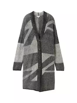 Вязаный кардиган TOM TAILOR, цвет Light grey/Dark grey
