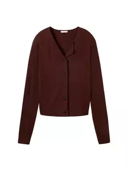 Вязаный кардиган Tom Tailor, пестрый коричневый