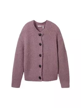 Вязаный кардиган Tom Tailor, темно-розовый