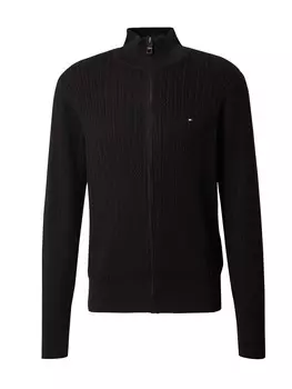 Вязаный кардиган TOMMY HILFIGER Knit Cardigan Herringbone, черный