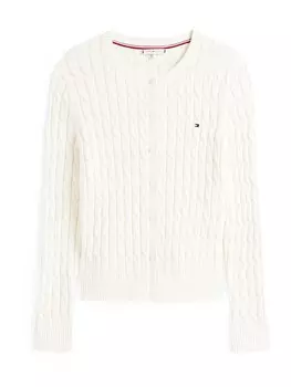 Вязаный кардиган TOMMY HILFIGER, натуральный белый