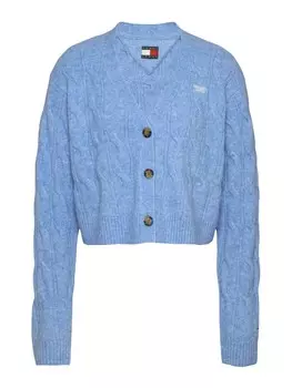 Вязаный кардиган Tommy Jeans Knit Cardigan, небесно-синий