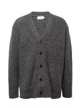 Вязаный кардиган TOPMAN, темно-серый