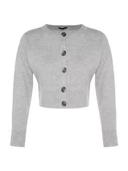 Вязаный кардиган Trendyol Knit Cardigan, пятнистый серый