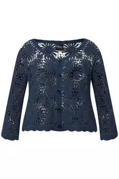 Вязаный кардиган Ulla Popken Knit Cardigan, темно-синий