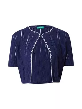 Вязаный кардиган UNITED COLORS OF BENETTON, темно-синий