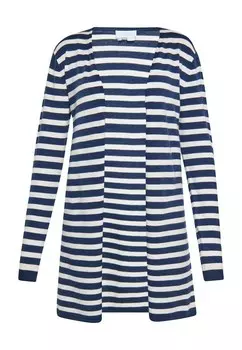 Вязаный кардиган usha BLUE LABEL, цвет marine blue/White
