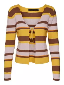 Вязаный кардиган VERO MODA AURA, коричневый