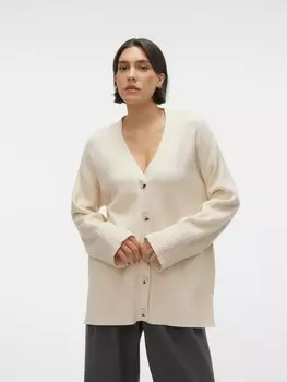 Вязаный кардиган VERO MODA Knit Cardigan GOLDNEEDLE, бежевый