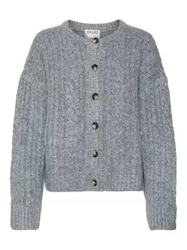 Вязаный кардиган VERO MODA Knit Cardigan MARGARITA, цвет grey/mottled grey
