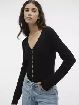 Вязаный кардиган VERO MODA Knit Cardigan VMGold, черный