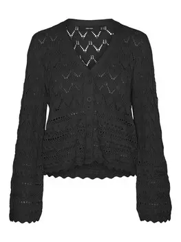 Вязаный кардиган VERO MODA Knit Cardigan VMLUA, черный