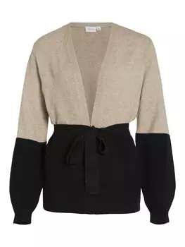 Вязаный кардиган Vila, бежевый/черный