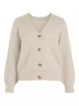 Вязаный кардиган Vila TULI, бежевый