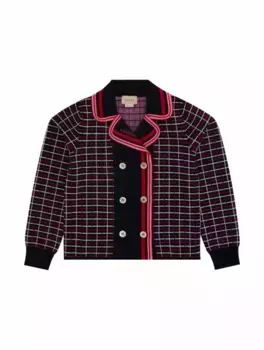 Вязаный кардиган в клетку Gucci, мультиколор