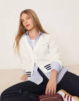 Вязаный кардиган в оттенке белого adidas Originals