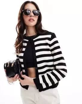 Вязаный кардиган в полоску ASOS DESIGN