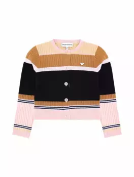 Вязаный кардиган в стиле колор-блок EMPORIO ARMANI, мультиколор