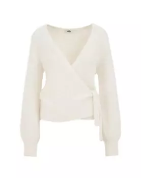 Вязаный кардиган WE Fashion, белый