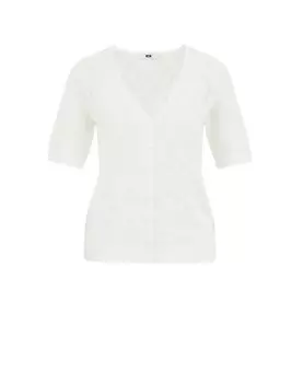 Вязаный кардиган WE Fashion, белый