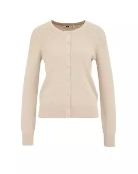 Вязаный кардиган WE Fashion, бежевый
