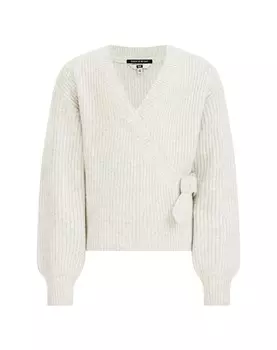 Вязаный кардиган We Fashion, светло-серый