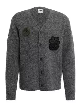 Вязаный кардиган WOOD WOOD Knit Cardigan Leo Longhair, антрацит