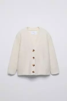 Вязаный кардиган ZARA, экрю
