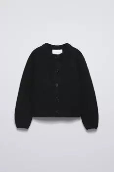 Вязаный кардиган ZARA, черный