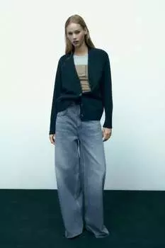Вязаный кардиган ZARA, голубой