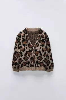 Вязаный кардиган ZARA, кэмел