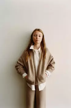 Вязаный кардиган ZARA, кэмел
