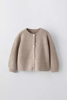 Вязаный кардиган ZARA, песок/мергель