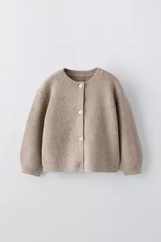 Вязаный кардиган ZARA, песок/мергель