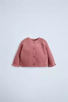 Вязаный кардиган ZARA, розовый